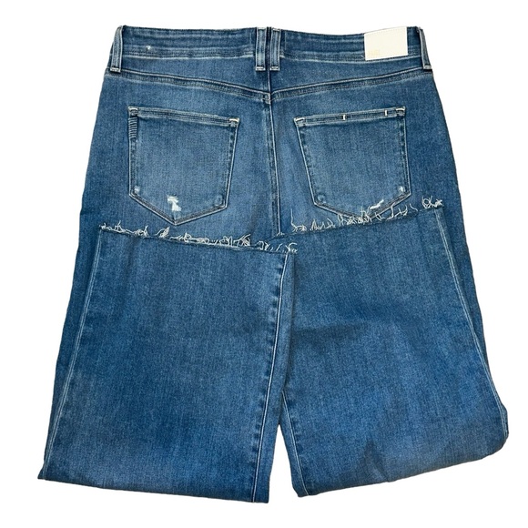 Paige Anessa Sunnie Distressed High Rise Wide Leg Crop Jeans 32 NWT New - Picture 9 of 16